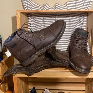 #73 B-52 by Bullboxer Laced/Zippered Boots - Brown